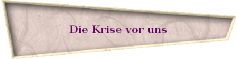 Die Krise vor uns